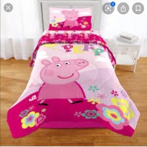 Used twin size peppa pig comforter set
